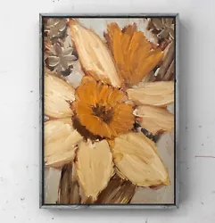 Buy Daffodil Oil Painting Original Daffodil Flower Art Plein Air Floral Painting 4x6 • 26.04£