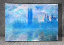 Buy Claude Monet Houses Of Parliament  London CANVAS PAINTING ART PRINT WALL 1652 • 4.01£