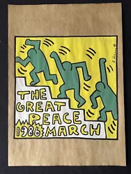 Buy Keith Haring (Handmade) Drawing - Painting On Old Paper Signed & Stamped • 103.36£