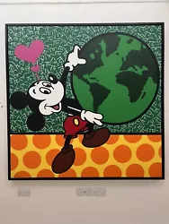 Buy Romero Britto “Mickeys World”Original Signed Acrylic On Canvas 6’ X 6’ 1993. • 34,500£