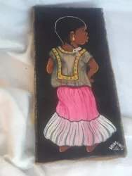 Buy Beautiful  Little Girl Painting In Pink  Dress 12 X  6  Art Wood Valdovinos D1 • 30.26£