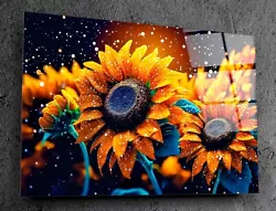 Buy Summer Sunflower Wall Art Acrylic Glass Design Original Home Office Decorate NEW • 1,425£