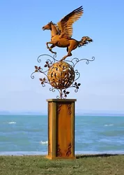 Buy Large Pegasus Horse Garden Park Sculpture On Column Roststahl Height 286 CM Wow • 3,280.46£