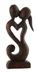 Buy Statue Couple Lovers Wood Heart 19 CM Love Kiss Charm 396 - B4MA • 29.17£