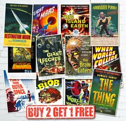 Buy Vintage 1950's 40's Sci-Fi Space B Movie Monster Film Reproduction Retro Posters • 6.95£