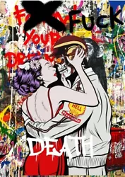 Buy DEATH NYC Ltd Ed Signed Street Graffiti Art Print 45x32cm D*Face Mr. Brainwash • 159.32£
