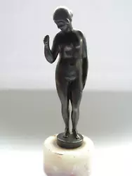Buy Small Antique Art Deco Bronzed Sculpture Figure Of A Naked Woman • 65£