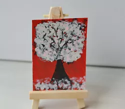 Buy Aceo Tree In Blossom Acrylic Painting, Original Art  By Anita Ward • 1.65£