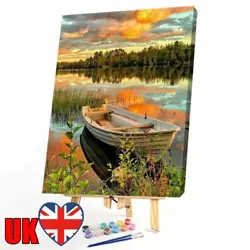 Buy Painting By Numbers Kit DIY Boat Grove Canvas Oil Wall Art Picture Ornaments • 7.67£