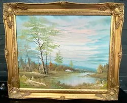 Buy Antique Vintage Gilt Framed Original Signed Oil Painting On Canvas 59 X 49cm’s • 25£