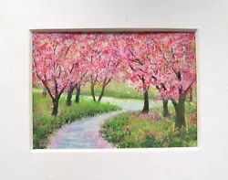 Buy Aceo Original Hand Painted Signed Blossom Park Landscape Mini Painting • 7£