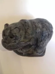 Buy Bear With Fish Canadian AarkTik Sculpture Original Hand Carved SoapStone Signed  • 30£