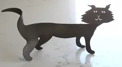 Buy Vintage Signed David Lesser Metal Cat Silhouette Sculpture - Excellent Condition • 40.52£