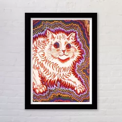 Buy Psychedelic Cat Art Print By Louis Wain Available Framed Wall Art • 3.75£