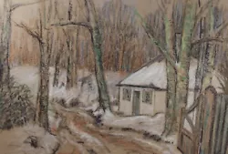 Buy Original Pastel On Paper, 'Cottage In The Woods', Circa 1940's, Hilda Burford • 35£