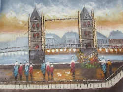 Buy Old London Large Oil Painting Canvas Cityscape England British Tower Bridge Art  • 22.95£