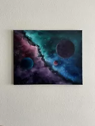 Buy Galaxy Oil Painting With Nebula And Planets 16x20in • 67.18£