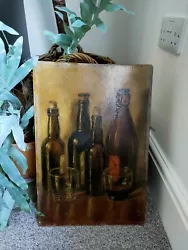 Buy Vintage Impressionist Oil Painting Bottles And Glasses 30 Cm By 44.5 Cm  • 54.99£