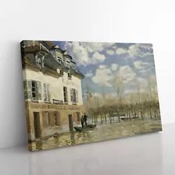 Buy The Flood At Port-Marly By Alfred Sisley Canvas Wall Art Print Framed Picture • 24.95£