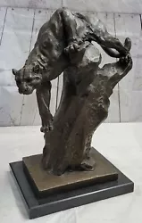 Buy Bronze Sculpture Large Size Puma Cougar Panther Lion Outdoor Figurine Decor • 1,183.25£