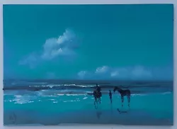 Buy Original ACEO William Jamison Miniature Oil Painting Beach Scene Ireland Horses • 7.50£