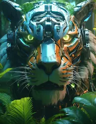Buy Digital Image Picture Photo Wallpaper Background Robot Tiger In Jungle Art • 1.22£