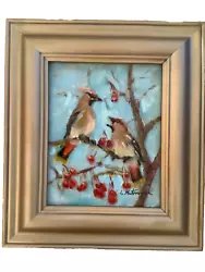 Buy Original Framed Impressionism Bird Oil Painting Artist Signed • 244.75£
