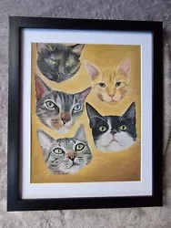 Buy Original Pastel Painting Portraits Cats Cats Unique Handmade • 77.08£