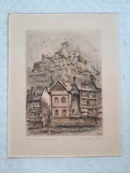 Buy Modern Engraving - Saint Béat (near Luchon) - 1949 - Signed A. Bessan (?) • 1.71£