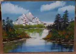 Buy My Oil Painting Follow Along With Bob Ross Mountain Reflections Oil On Canvas A2 • 30£