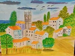 Buy Watercolour From Local Artist, 21cm X 29cm Italian Village Scene • 3£