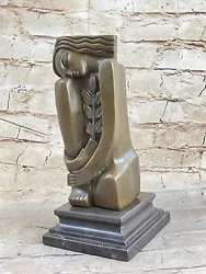 Buy Abstract Art Deco. S.dali Solid Bronze Sculpture Marble Base Modern Figrine • 123.91£