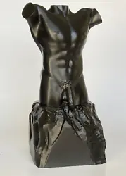 Buy Male Torso Sculpture In Black Onyx Color • 139.13£