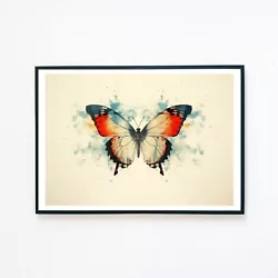 Buy Watercolour Butterfly Painting Moth Illustration 7x5 Home Decor Wall Art Print  • 3.95£