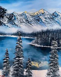 Buy Oil Painting Landscape Art Decor 24x30 Canvas Bob Ross Technique • 269£