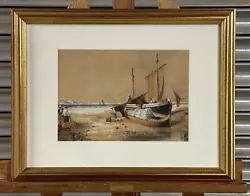 Buy Lovely Antique 19th Century Watercolour Of A Coastal Scene By John Robertson  • 125£
