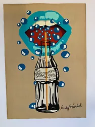 Buy Andy Warhol Painting Coca Cola & Lips Original Pop Art  *signed & Estate Stamped • 499£