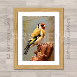 Buy Goldfinch Print. By L Martyn. A4 Textured Canvas Paper. Framed Or Unframed. • 5.45£