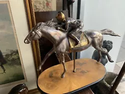 Buy Italian Silver Jockey On Horse By Brunel Vintage On A Lovely Wood Plinth • 65£