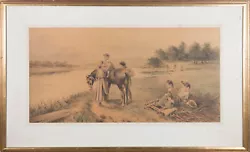 Buy 18th Century Watercolour - A Horse Ride For The Children • 116£