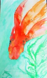 Buy Watercolour Ink Painting Of Impressions Of Orange Goldfish,original,unframed,new • 8£