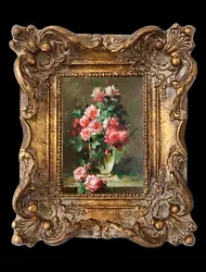 Buy Original Oil Painting On Canvas Roses & Wooden Frame By Kayvon Esmaeilou • 120£