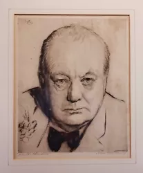 Buy Vtg 1940 Winston Churchill Original Etching Pencil Signed Pierre Nuyttens NM • 472.49£