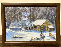 Buy William Turner Winter Homestead Scene Small Original Oil Painting Johnstown PA • 83.07£