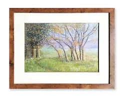 Buy Peter Orman - Original Impressionist Pastel - Meadow Near Long Wittenham 1988 • 75£