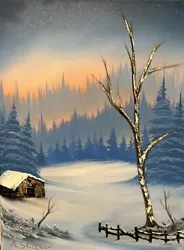 Buy Original Winter Landscape Oil Painting (12x16 Inch Canvas) Bob Ross Technique • 42.50£