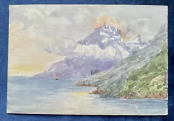 Buy Antique Miniature Watercolour Painting - Coastline, George Chance, C.1880 • 5£