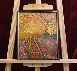 Buy Original Arcylic Painting Sunset Fields Art By L.S.Monk • 24.99£