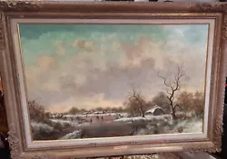 Buy A Fine Large 19th Century Dutch Ice Skating Scene Oil Painting “stephan De Haan” • 599£