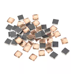 Buy 55pcs Mosaic Tiles, 13 Faces Glitter Crystal Glass Pieces Pink 1 X 1cm • 5.79£